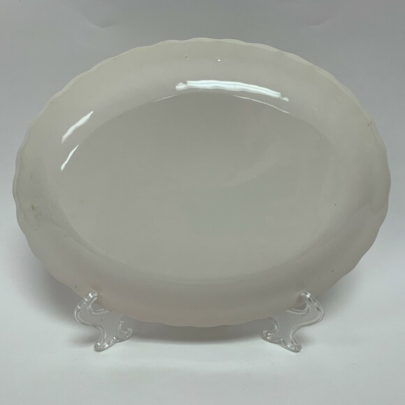 Clifton by Royal Oval Platter Tray Plate Ivory Floral Swirl Rim 11 5/8" - Picture 8 of 9